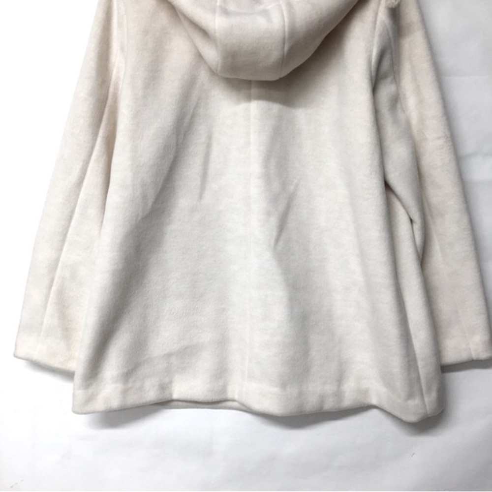Soft Surroundings Torrente Fleece Hooded Jacket Coat Cream Ivory Medium - Picture 8 of 16